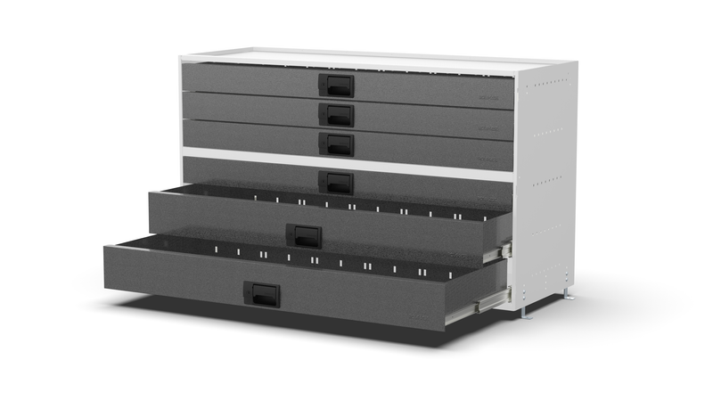 Drawers open – RCKIT120/10 Vehicle Metal Drawer Kit