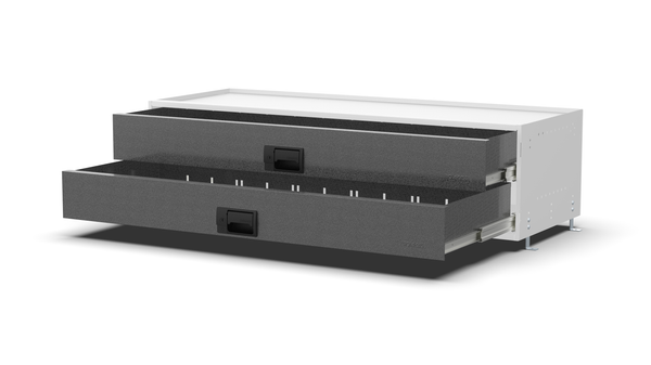 Drawers open – RCKIT120/3 Vehicle Metal Drawer Kit