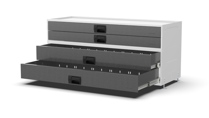 Drawers open – RCKIT120/7 Vehicle Metal Drawer Kit