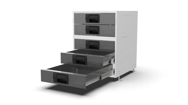 Drawers open – RCKIT40/11 Vehicle Metal Drawer Kit