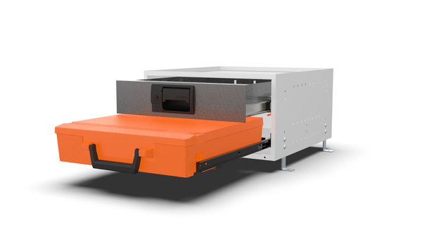 Drawers open – RCKIT40/2 Vehicle Metal Drawer Kit