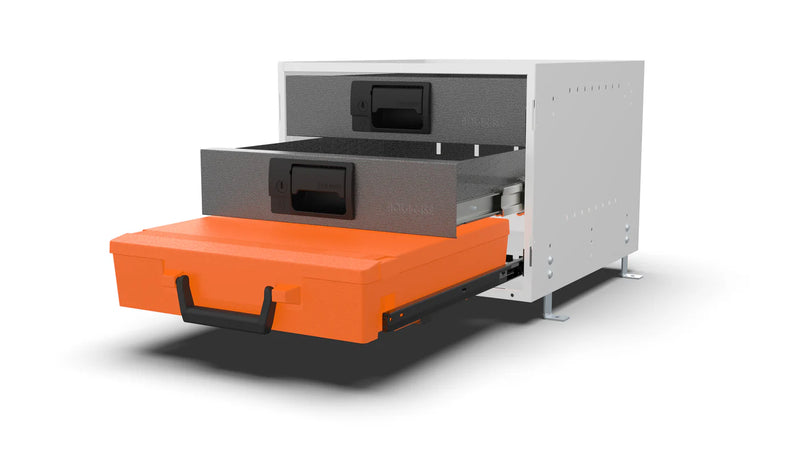 Drawers open – RCKIT40/5 Vehicle Metal Drawer Kit