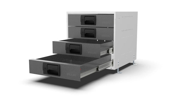 Drawers open – RCKIT40/7 Vehicle Metal Drawer Kit