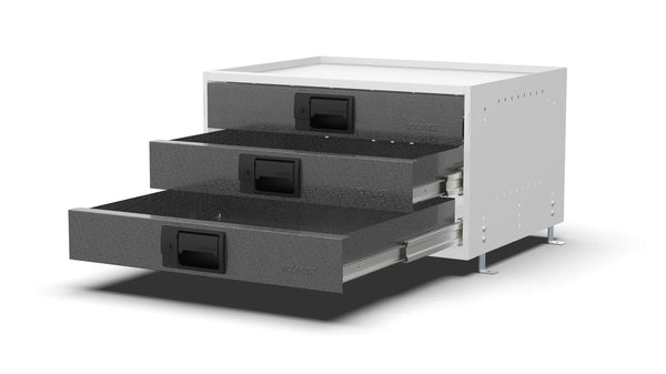 Drawers open – RCKIT60/2 Vehicle Metal Drawer Kit