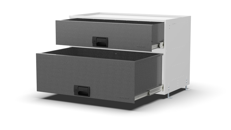 Drawers open – RCKIT80/19 Vehicle Metal Drawer Kit
