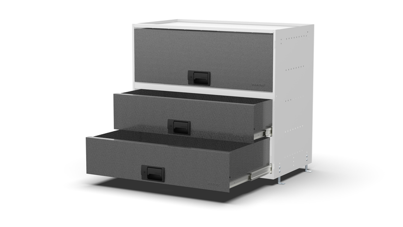 Drawers open – RCKIT80/22 Vehicle Metal Drawer Kit