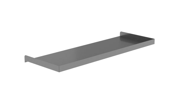 rolashelf Gray metal shelf on a white background