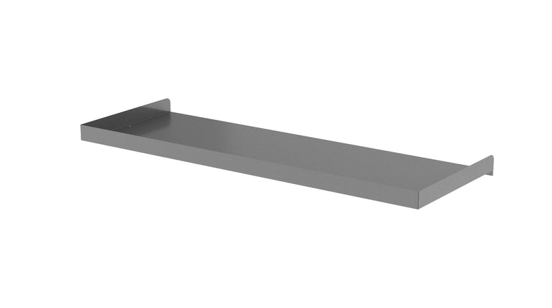rolashelf Gray metal shelf on a white background