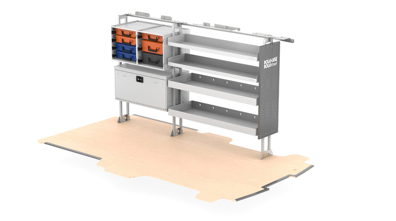 RolaShelf Drivers Side General Van Kit – Low/Mid Roof Universal 12+8 v1