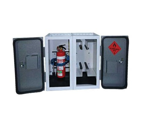 Compact Dual Gas Cabinet for Mapp Bottles &amp; Fire Extinguishers