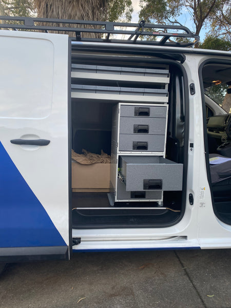 RolaShelf Peugeot Van upfit 1