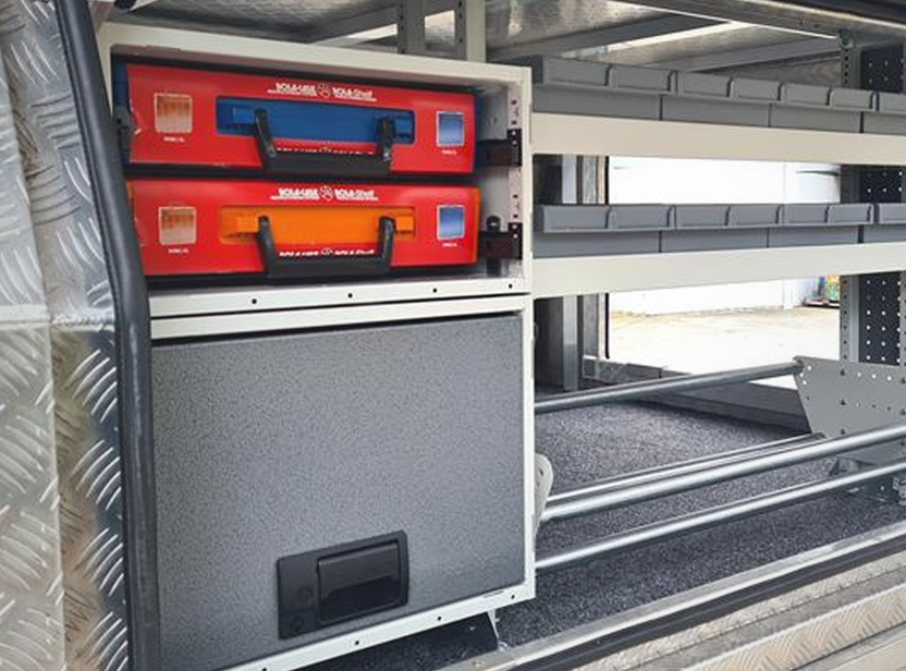 Rolacase Rack Van Racking Systems in Australia | Rola-Case Rola-Shelf